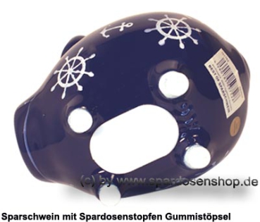 Sparschwein Kleinsparschwein Nautilus dunkelblau Keramik E
